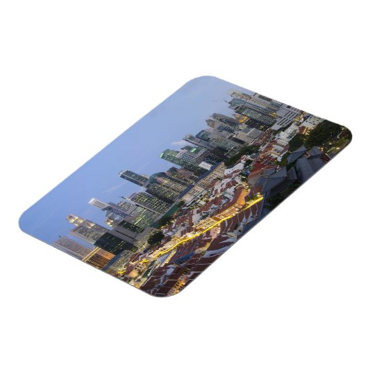 Singapur City Skyline Abend Magnet (Linke Seite)