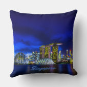 Singapur City Skyline bei Nacht Kissen (Rückseite)