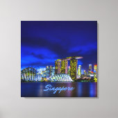 Singapur City Skyline bei Nacht Leinwanddruck (Vorderseite)
