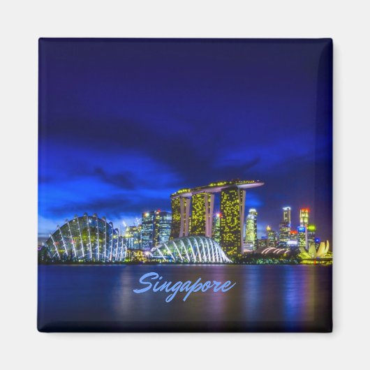 Singapur City Skyline bei Nacht Magnet (Vorne)