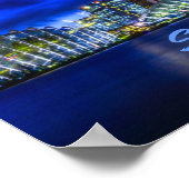 Singapur City Skyline bei Nacht Poster (Ecke)