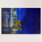 Singapur City Skyline bei Nacht Puzzle (Horizontal)