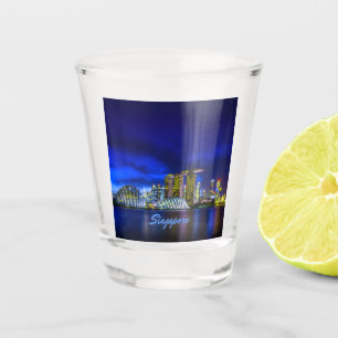 Singapur City Skyline bei Nacht Schnapsglas