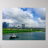 Singapur City Skyline Marina Bay Sands Tugboat Poster (Vorne)