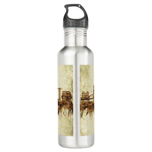 Singapur Cityscape Edelstahlflasche (Rückseite)