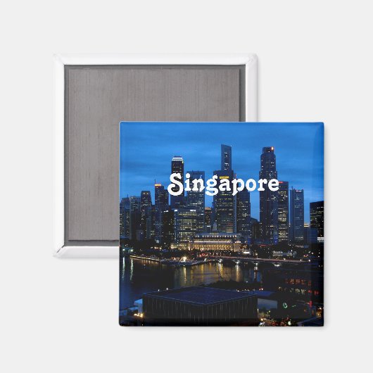 Singapur Cityscape Magnet (Vorderseite/Rückseite)