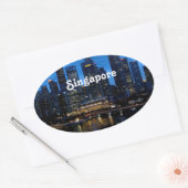 Singapur Cityscape Ovaler Aufkleber (Umschlag)