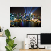 Singapur Downtown-Lichtshow Poster (Heimbüro)