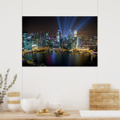 Singapur Downtown-Lichtshow Poster (Küche)