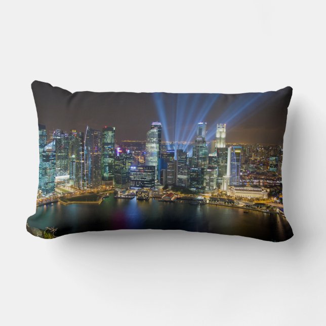 Singapur Downtown Lightshow Lendenkissen (Vorderseite)