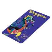 Singapur Dragon Vintage Reiseplakat Magnet (Linke Seite)