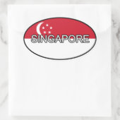 Singapur-Euro-Aufkleber Ovaler Aufkleber (Tasche)
