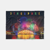 Singapur Fireworks Fleecedecke (Vorderseite (Horizontal))