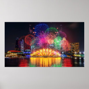 Singapur Fireworks Poster
