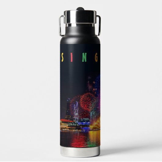 Singapur Fireworks Trinkflasche (Vorderseite)