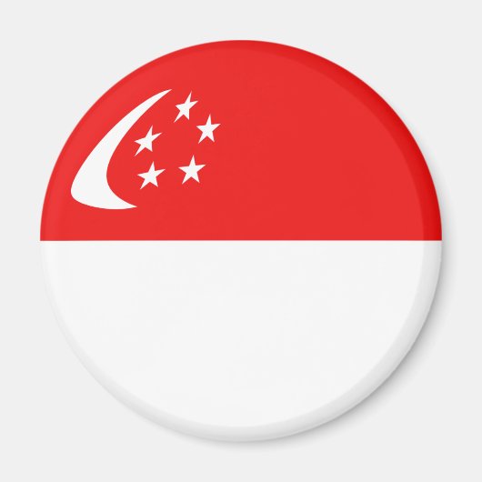 Singapur Fisheye Flag Magnet (Vorne)