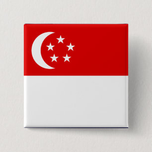 Singapur Flag Button/Lapel Pin Button