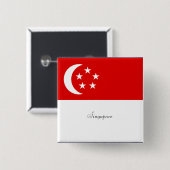 Singapur Flag Button/Lapel Pin Button (Vorne & Hinten)