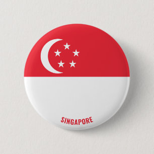 Singapur Flag Charming Patriotic Button