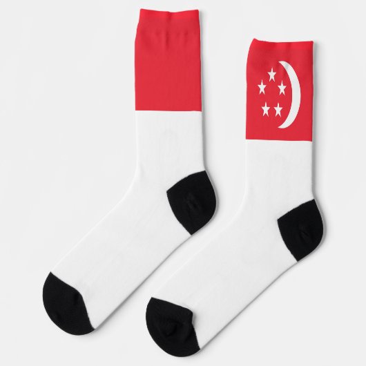 Singapur Flag Fun Singapur Nationalstolz Socken (Linkes Detail)