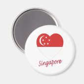 Singapur Flag Heart Magnet (Vorderseite/Rückseite)