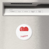 Singapur Flag Heart Magnet (In Situ (Geschirrspüler))