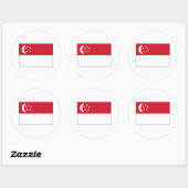 Singapur FLAG International Runder Aufkleber (Blatt)