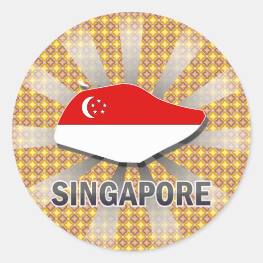 Singapur Flag Map 2.0 Runder Aufkleber (Vorderseite)