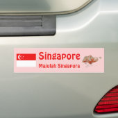 Singapur Flag + Map Autoaufkleber (Auf Auto)