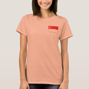 Singapur Flag + Map T - Shirt