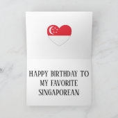 Singapur Flag Patriotic Birthday Karte (Innenseite)