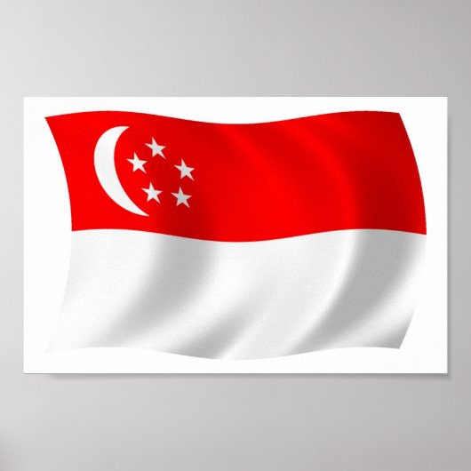 Singapur Flag Poster Print (Vorne)