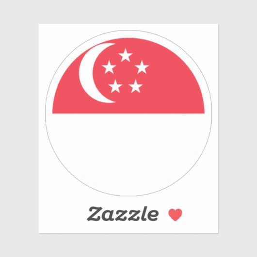 Singapur Flag Round Sticker (Blatt)
