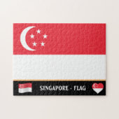 Singapur Flag & Singapur Land / Singapur Puzzle (Horizontal)