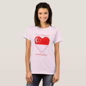 Singapur Flag Sweetheart T - Shirt (Vorne ganz)
