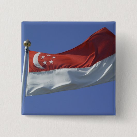 Singapur-Flagge Button (Vorderseite)