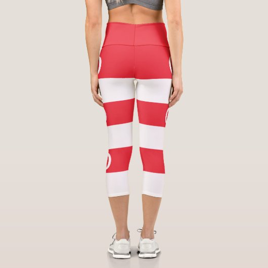 Singapur-Flagge Capri Leggings (Rückseite)