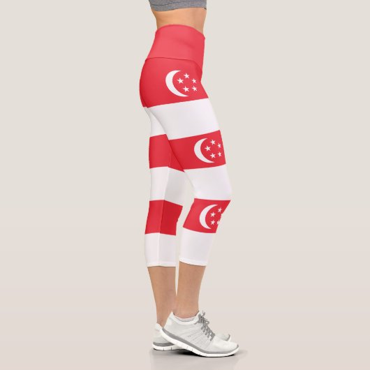 Singapur-Flagge Capri Leggings (Rechts)