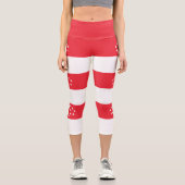 Singapur-Flagge Capri Leggings (Vorderseite)