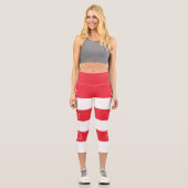 Singapur-Flagge Capri Leggings (Vorderseite)