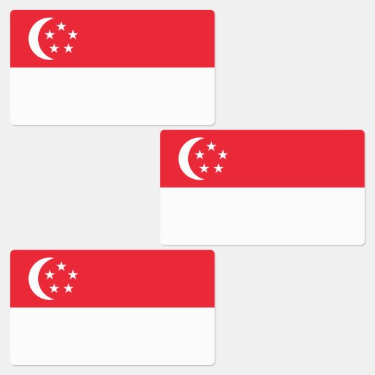 Singapur-Flagge Etiketten (Gruppe)
