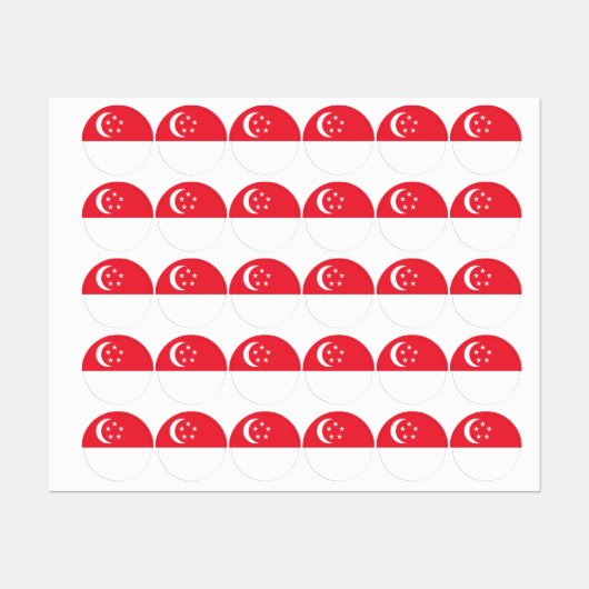 Singapur-Flagge Etiketten (Blatt)