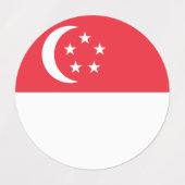 Singapur-Flagge Etiketten (Design 1)