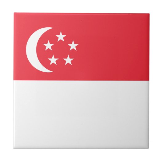 Singapur-Flagge Fliese (Vorderseite)