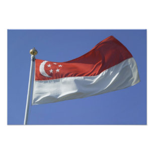 Singapur-Flagge Fotodruck