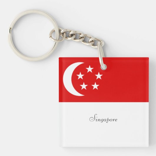 Singapur-Flagge, gekennzeichnet Schlüsselanhänger (Vorderseite)
