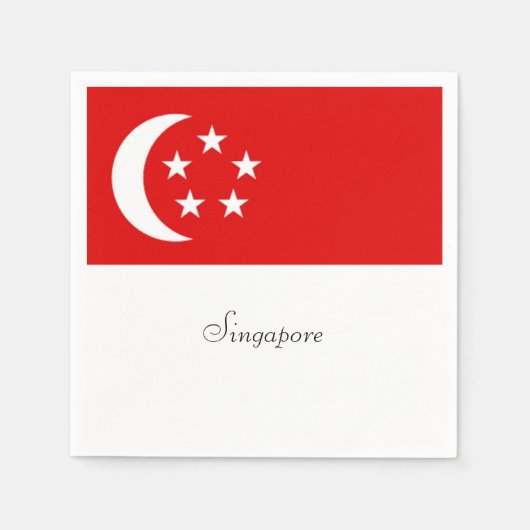 Singapur-Flagge, gekennzeichnet Serviette (Vorderseite)