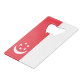 Singapur-Flagge Geldbeutel Flaschenöffner (Vorderseite Schrägansicht)