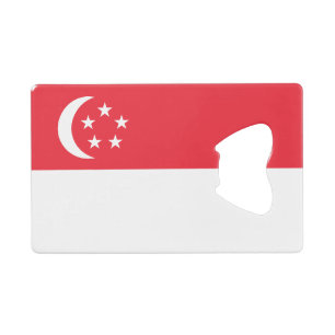 Singapur-Flagge Geldbeutel Flaschenöffner