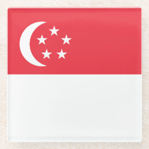 Singapur-Flagge Glasuntersetzer